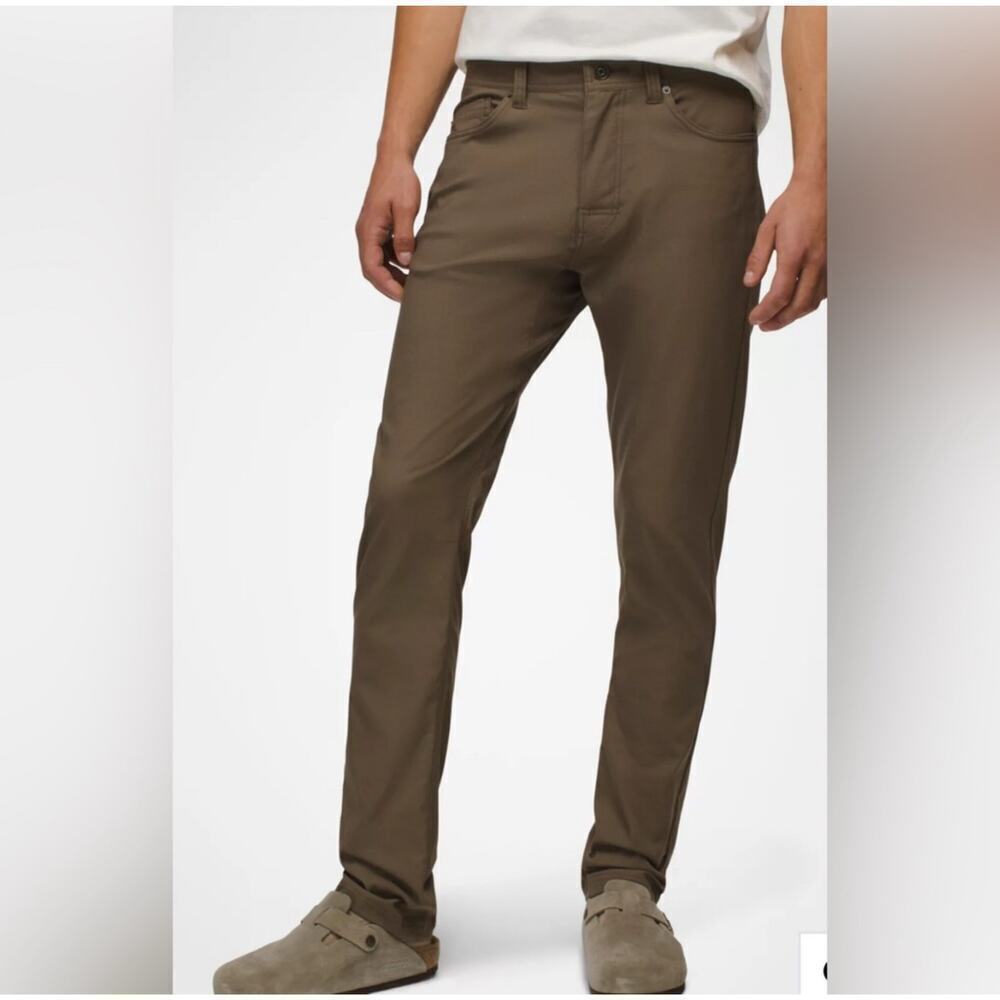 Prana Mens Brion Straight Pant 28x32 in Mud Standard Fit Stretch Hiking *EUC